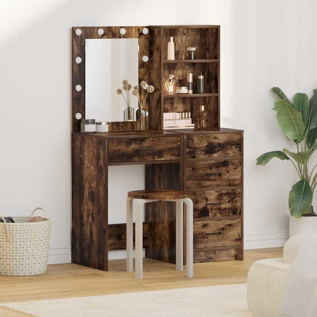 vidaXL Toaletni stol 2 kom. Smeđa 50 x 41 x 135 cm Konstruirano drvo - Venlo
