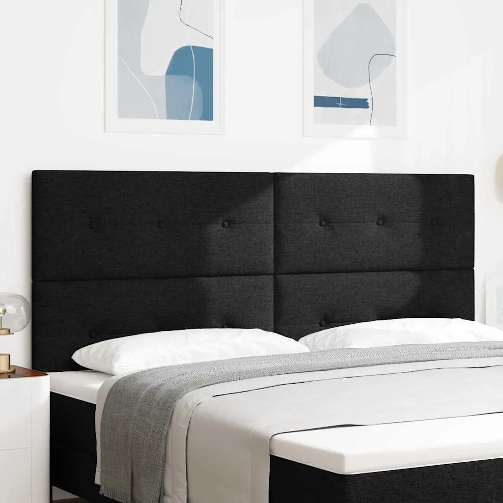 vidaXL LED glava kreveta s LED trakama Crna 200 cm tkanina - Venlo