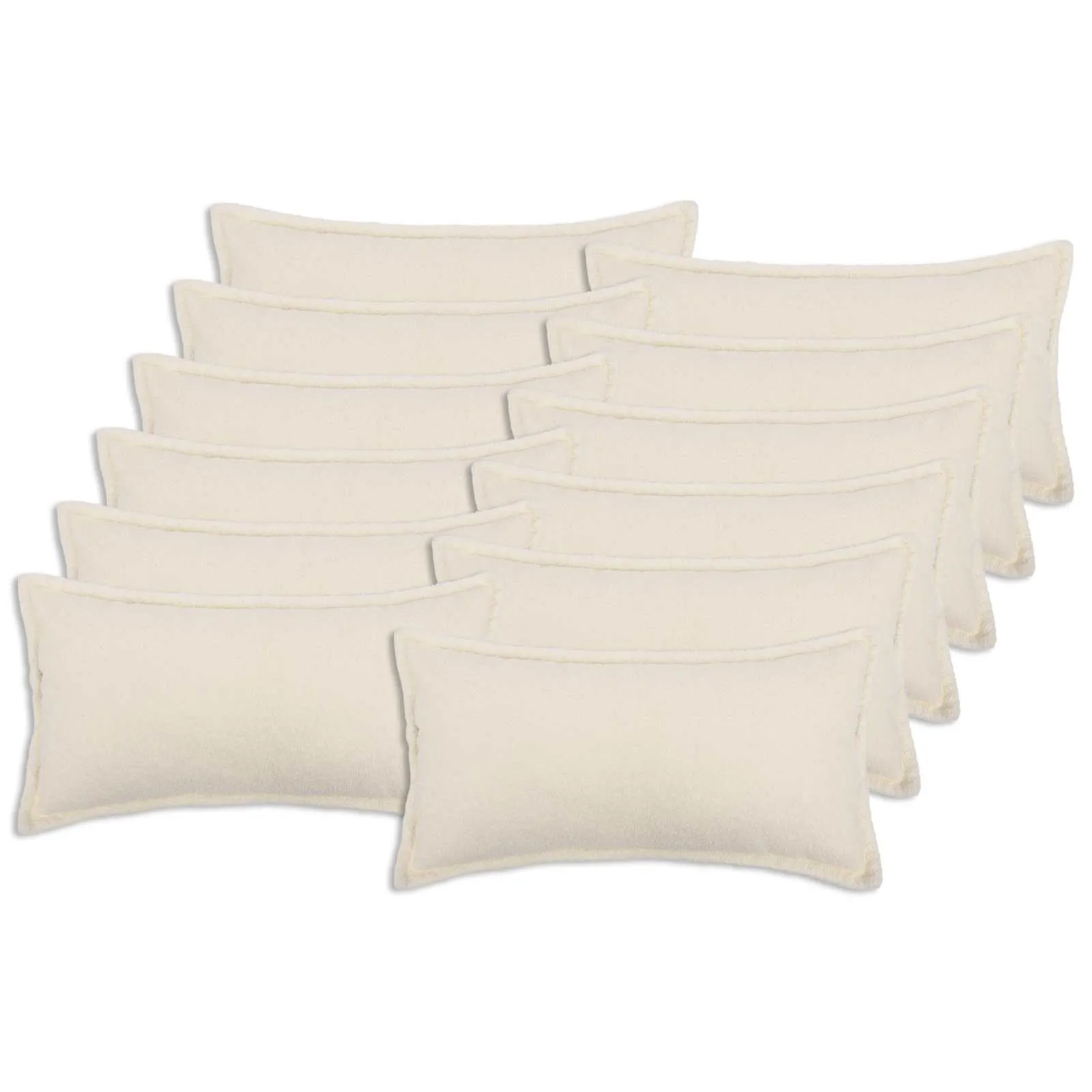vidaxl presvlaka za jastuk 12 pcs houten krem 40 x 80 cm bouclé - slika 1