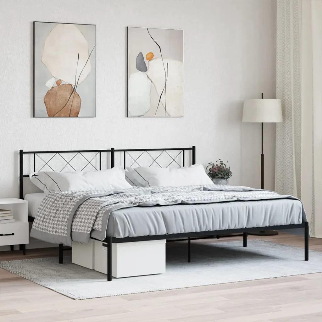 vidaXL Metalni okvir za krevet s uzglavljem crni 180x200 cm - Venlo
