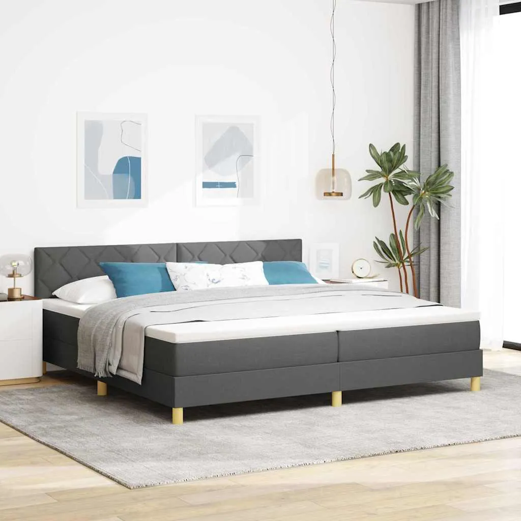 vidaXL Krevet s opruga kutije Tamno siva 200 x 200 cm tkanina - Venlo