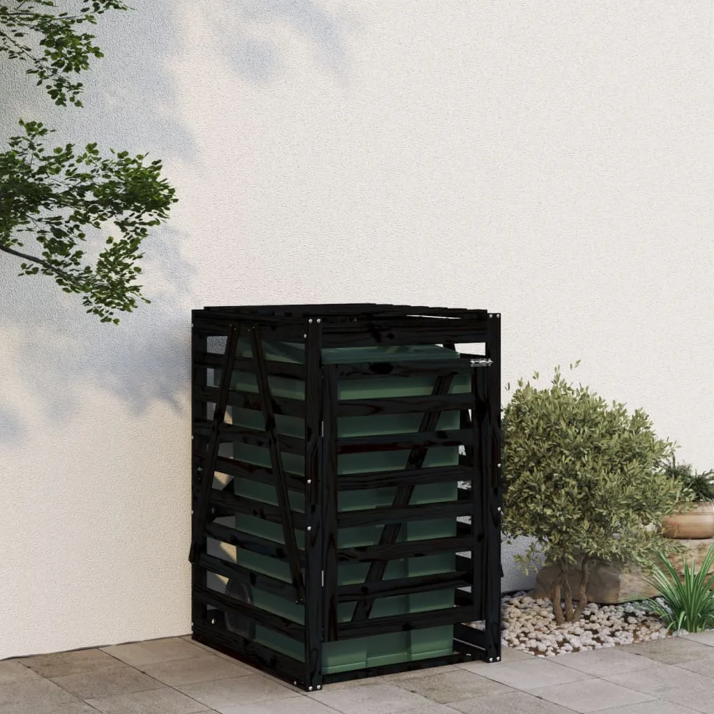 vidaXL Spremište za kantu za smeće crno 84x90x128,5 cm od borovine - Venlo