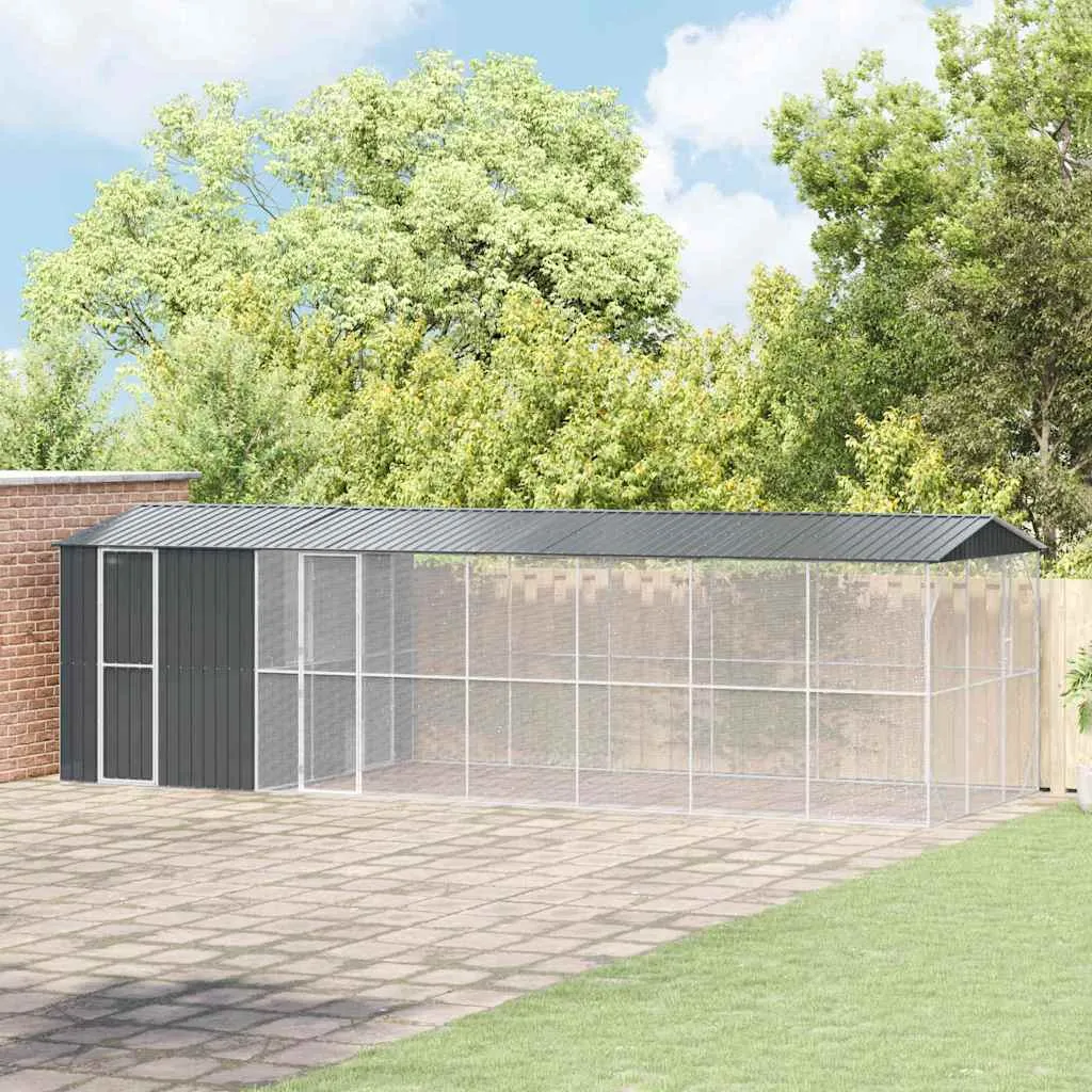 vidaXL Kavez za ptice Antracit 860 x 310 x 247 cm Cinkani čelik - Venlo