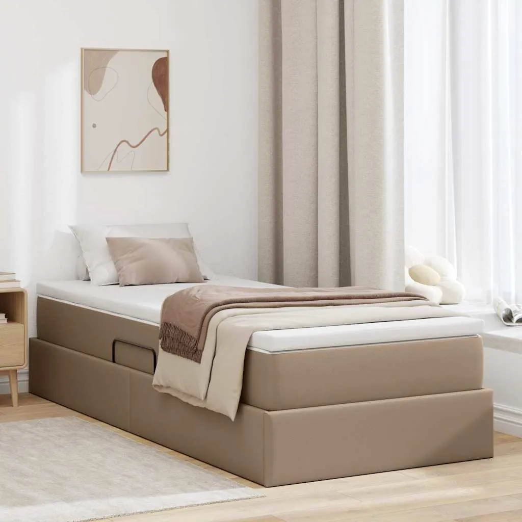 vidaXL Krevet s madracem i skladištem Boja cappuccina 90 x 200 cm - Venlo