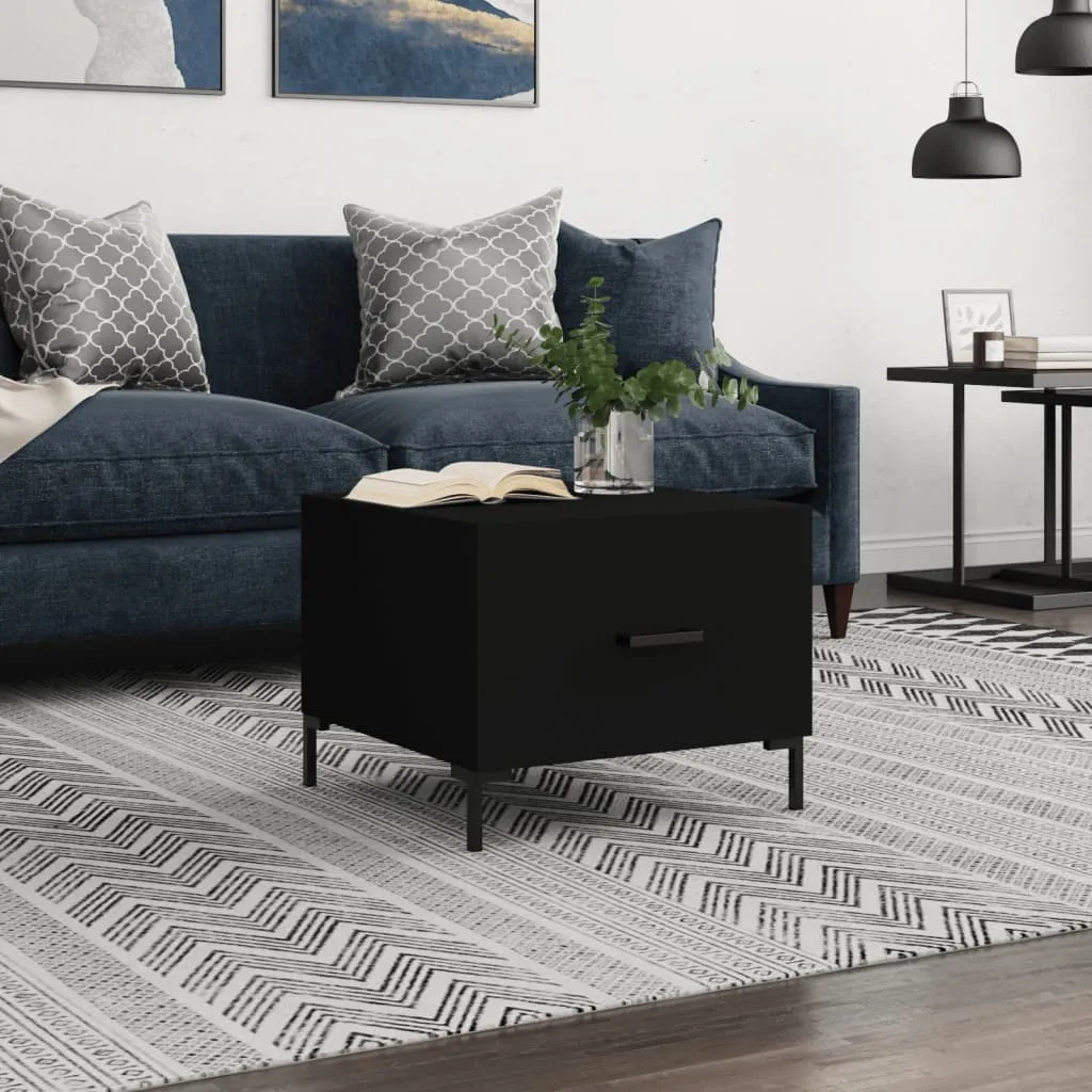 vidaXL Stolić za kavu crni 50 x 50 x 40 cm od konstruiranog drva - Venlo