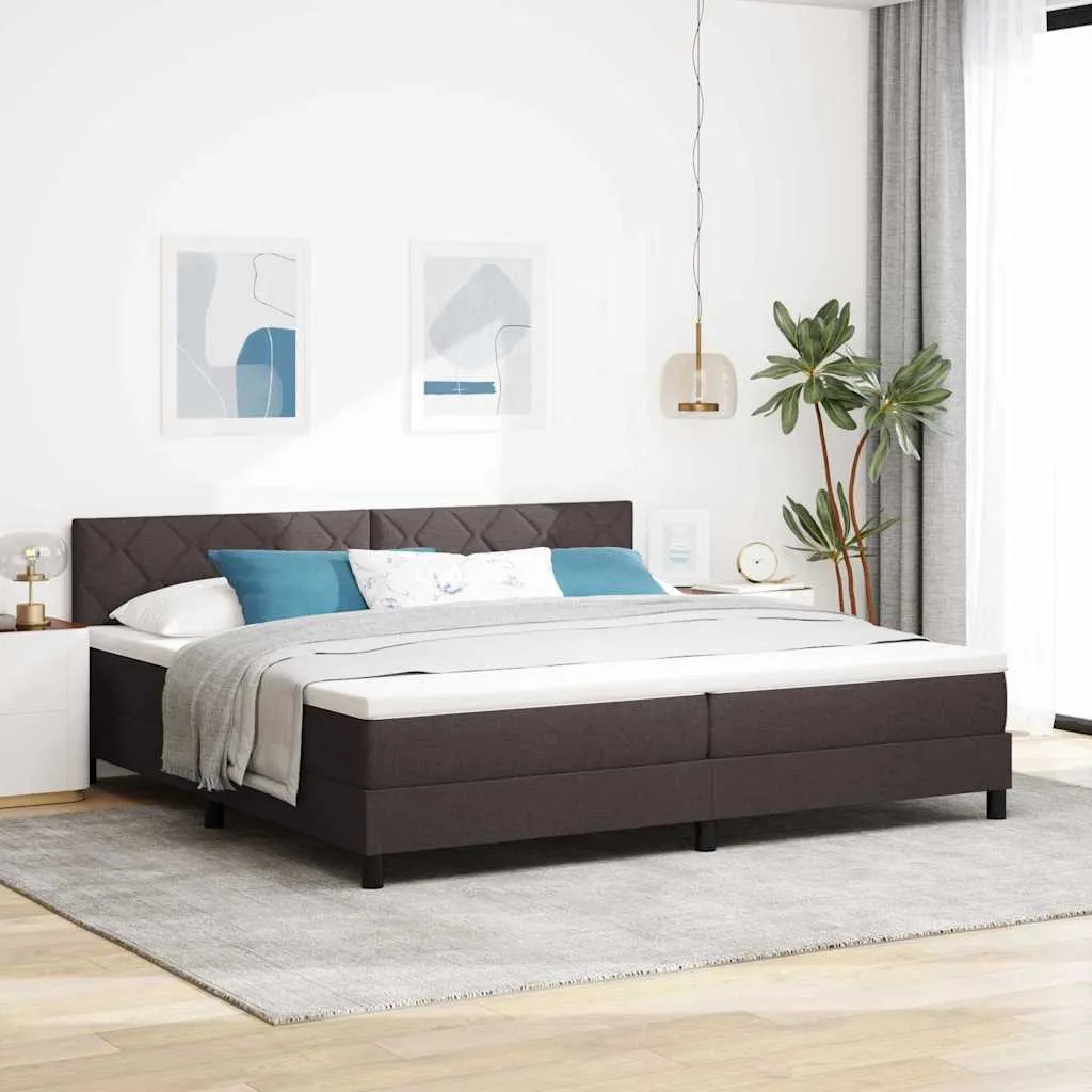 vidaXL Krevet s opruga kutije Tamno smeđa 200 x 200 cm tkanina - Venlo