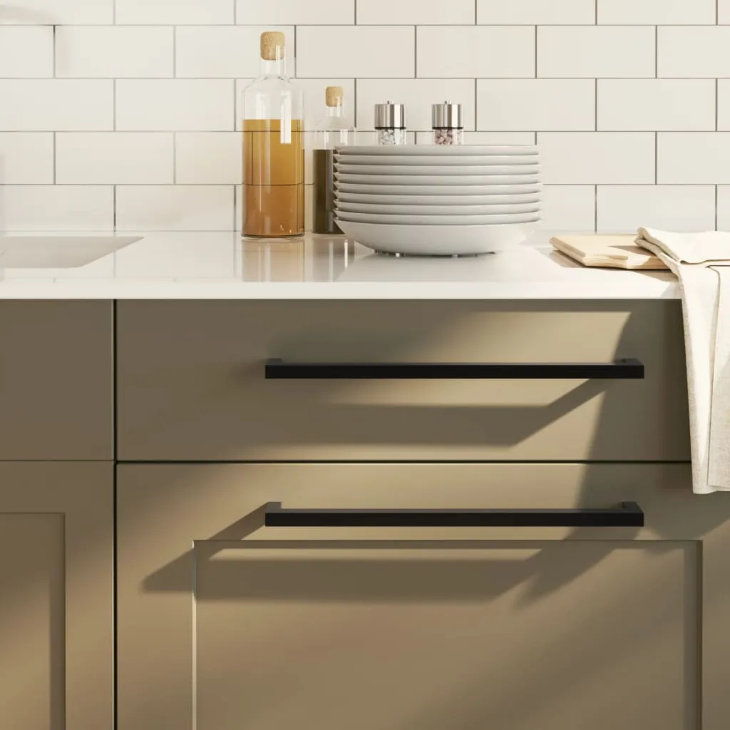 vidaXL Ručke za ormarić 10 kom crne 320 mm od nehrđajućeg čelika - Venlo