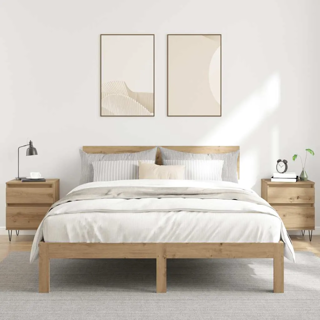 vidaxl noćni ormarići 2 kom artisan hrast 40x35x50 cm izrađeno drvo - slika 1