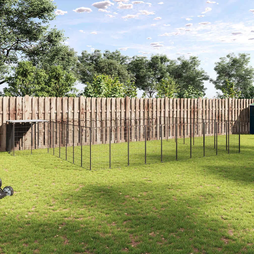 vidaxl kavez za pse crni 25,41 m² čelični - slika 1