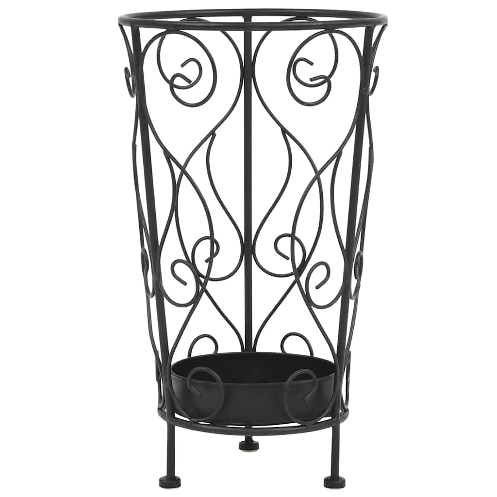 vidaXL Stalak za kišobrane vintage stil od metala 26 x 46 cm crni - Venlo