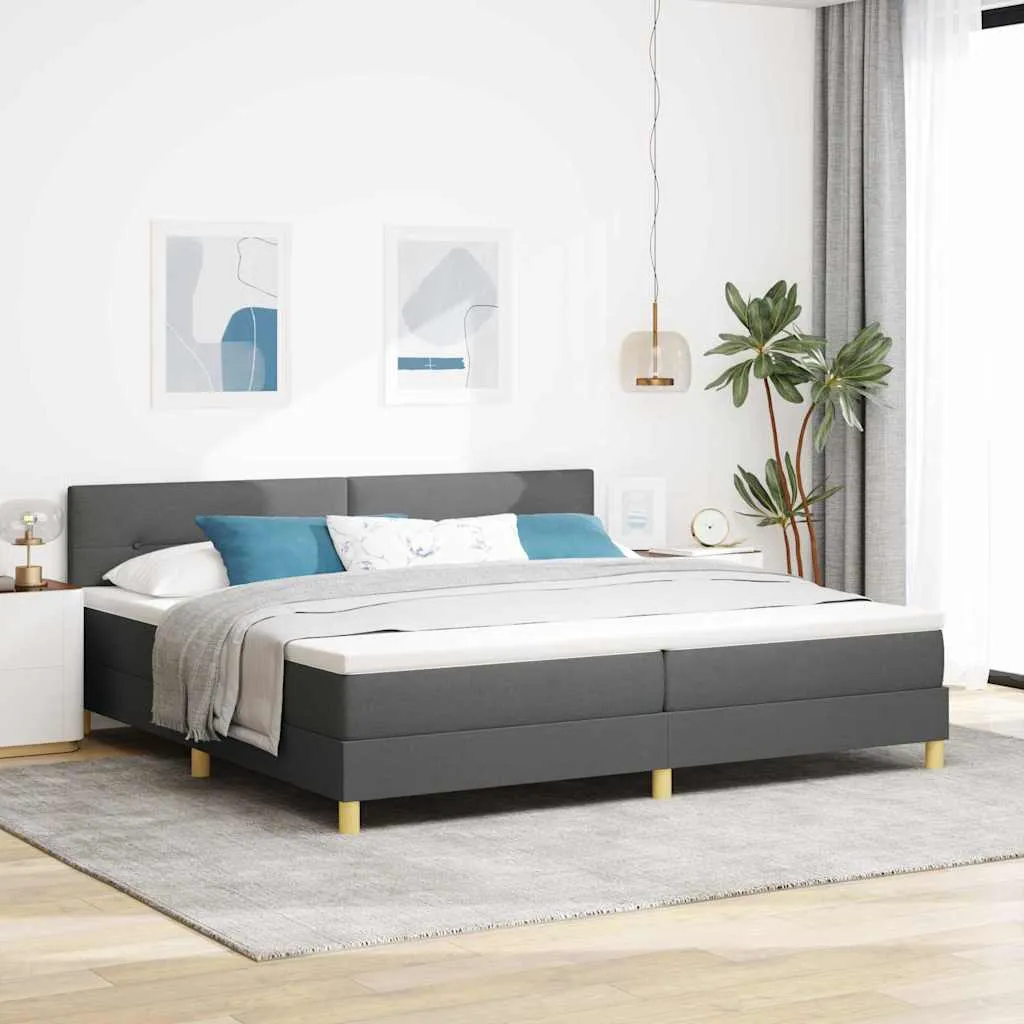 vidaXL Krevet s opruga kutije Tamno siva 200 x 200 cm tkanina - Venlo