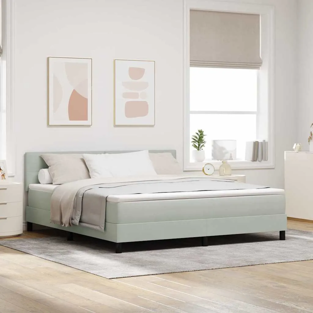 vidaXL Krevet s opruga kutije Svijetlo siva 180 x 200 cm Baršun - Venlo