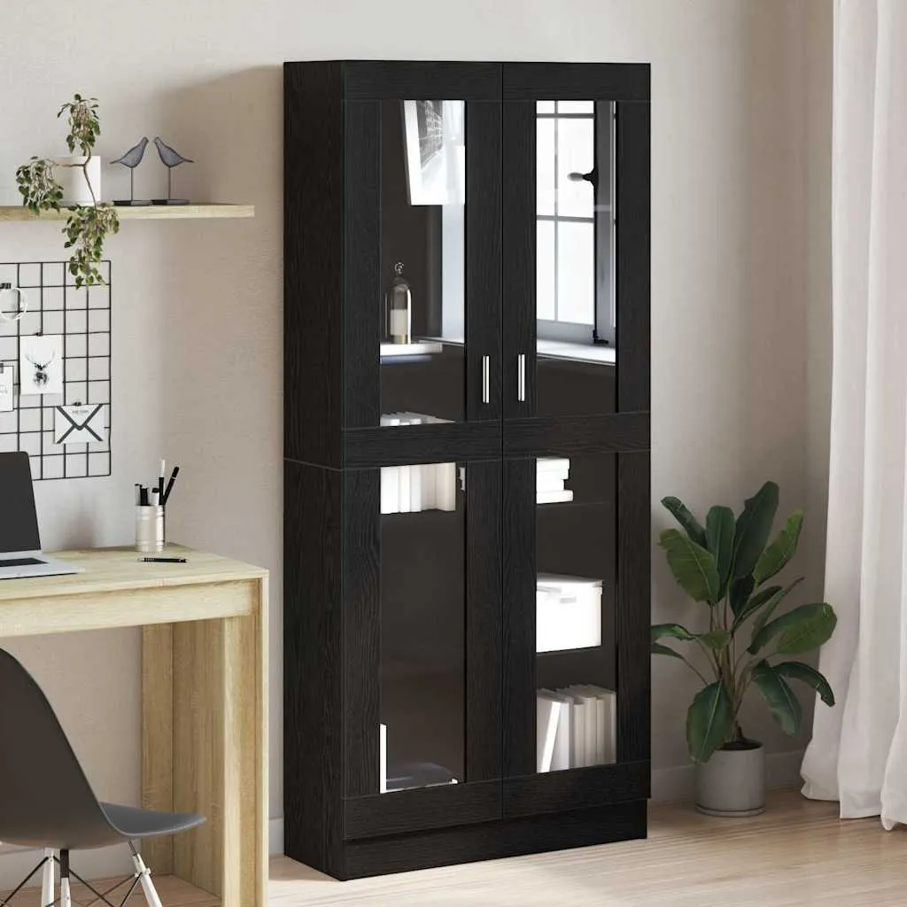 vidaXL Ormarić za knjige 4 razina 82,5 x 30,5 x 185 cm Crni hrast - Venlo