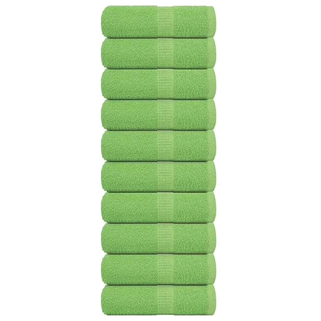 vidaxl ručnici za goste frogn 10 kom. zelene boje jabuke 30x50 cm 360 g/m² - slika 1