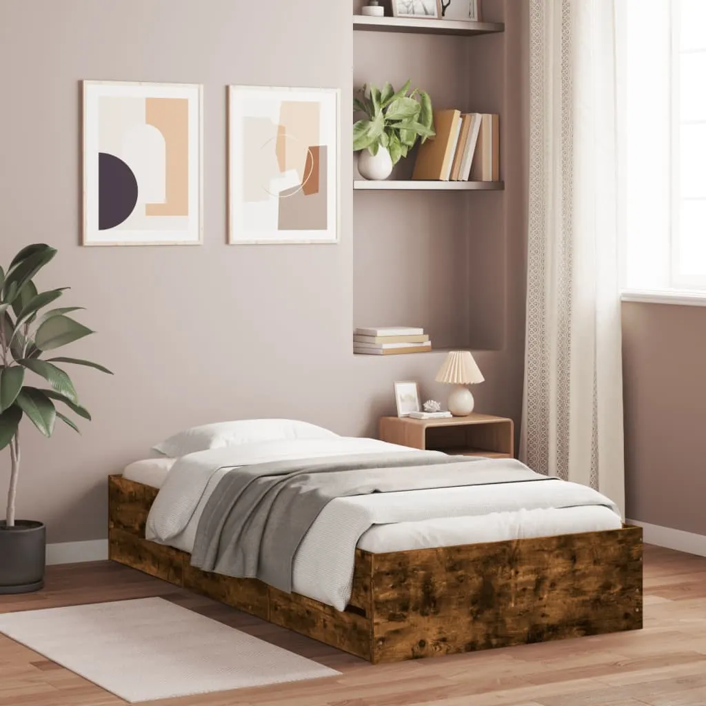 vidaXL Okvir kreveta s ladicama boja hrasta 100x200 cm - Venlo