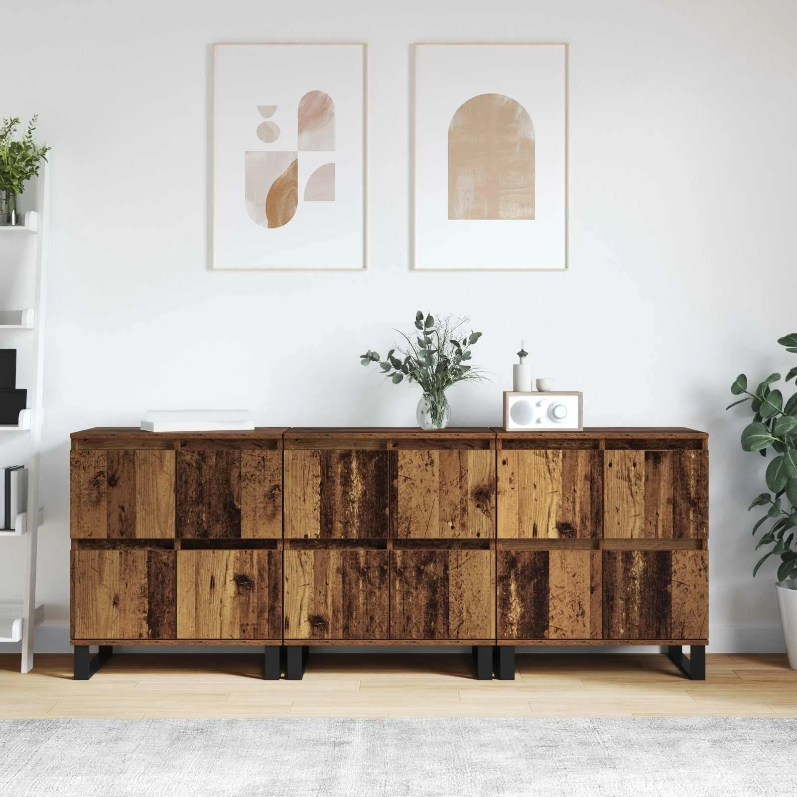 vidaXL Kreveta 3 kom. Staro drvo 60 x 35 x 70 cm - Venlo