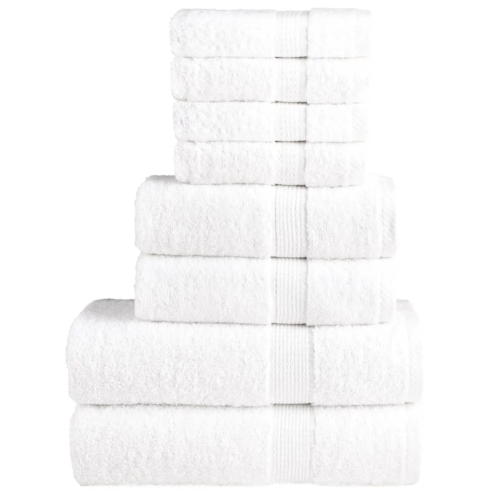 vidaxl 8-dijelni vrhunski set ručnika solund bijeli 600 gsm - slika 1