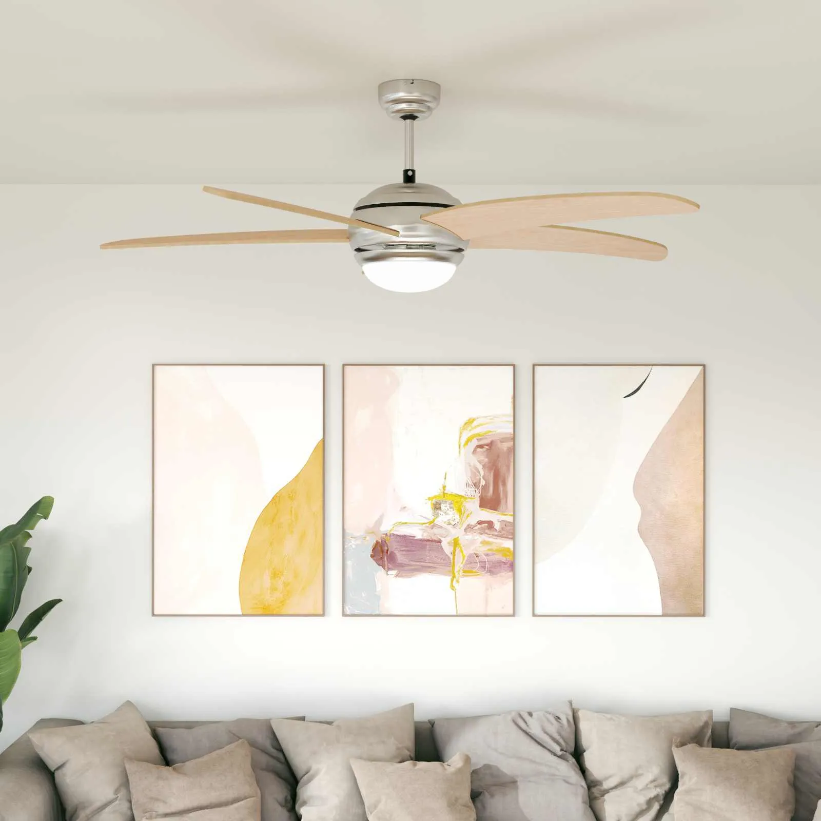 vidaxl ventilator za strop s svjetlom i daljinskim upravljačem sonoma - slika 1
