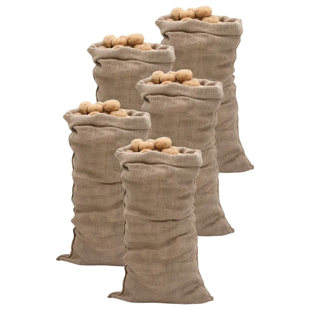 vidaxl jutene vreće 5 kom 65 x 135 cm 100 % juta 220 g/m² - slika 1