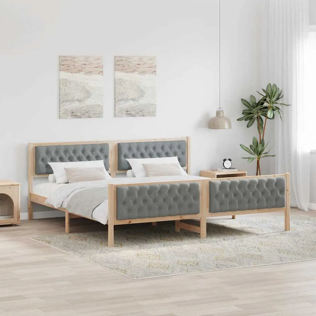 vidaXL Krevetna konstrukcija s uzglavljem Svijetlo siva 200 x 200 cm - Venlo