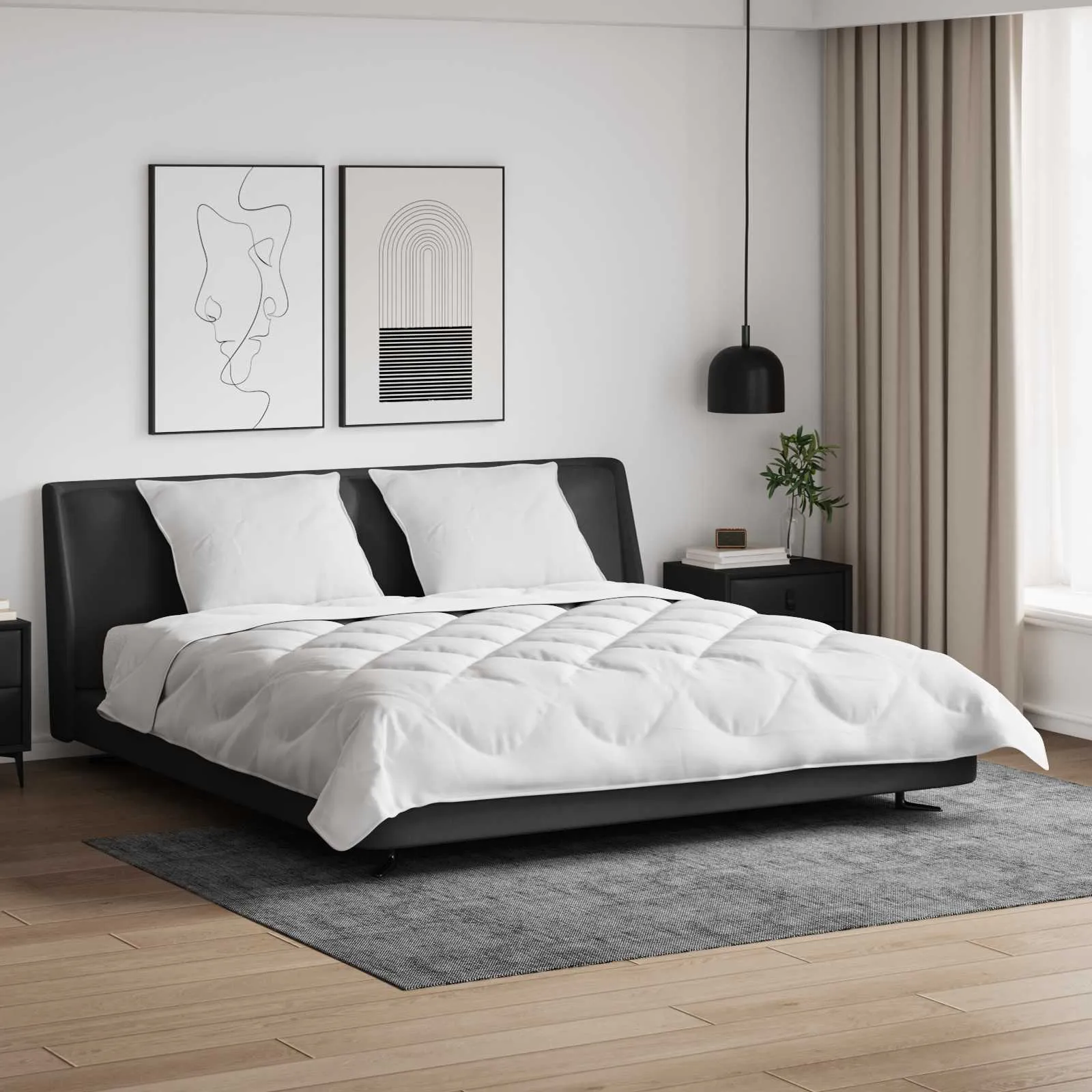 vidaxl duvet s jastucima s jastukom 3 kom. bijela mikrovlakna - slika 1