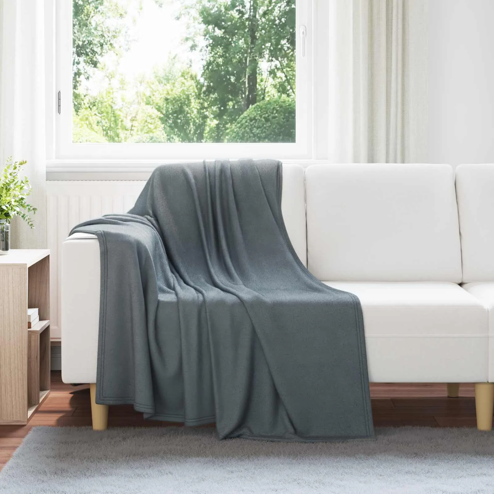 vidaXL Dekica Tamnosiva 170 x 130 cm 0.33 kg Runo - Venlo