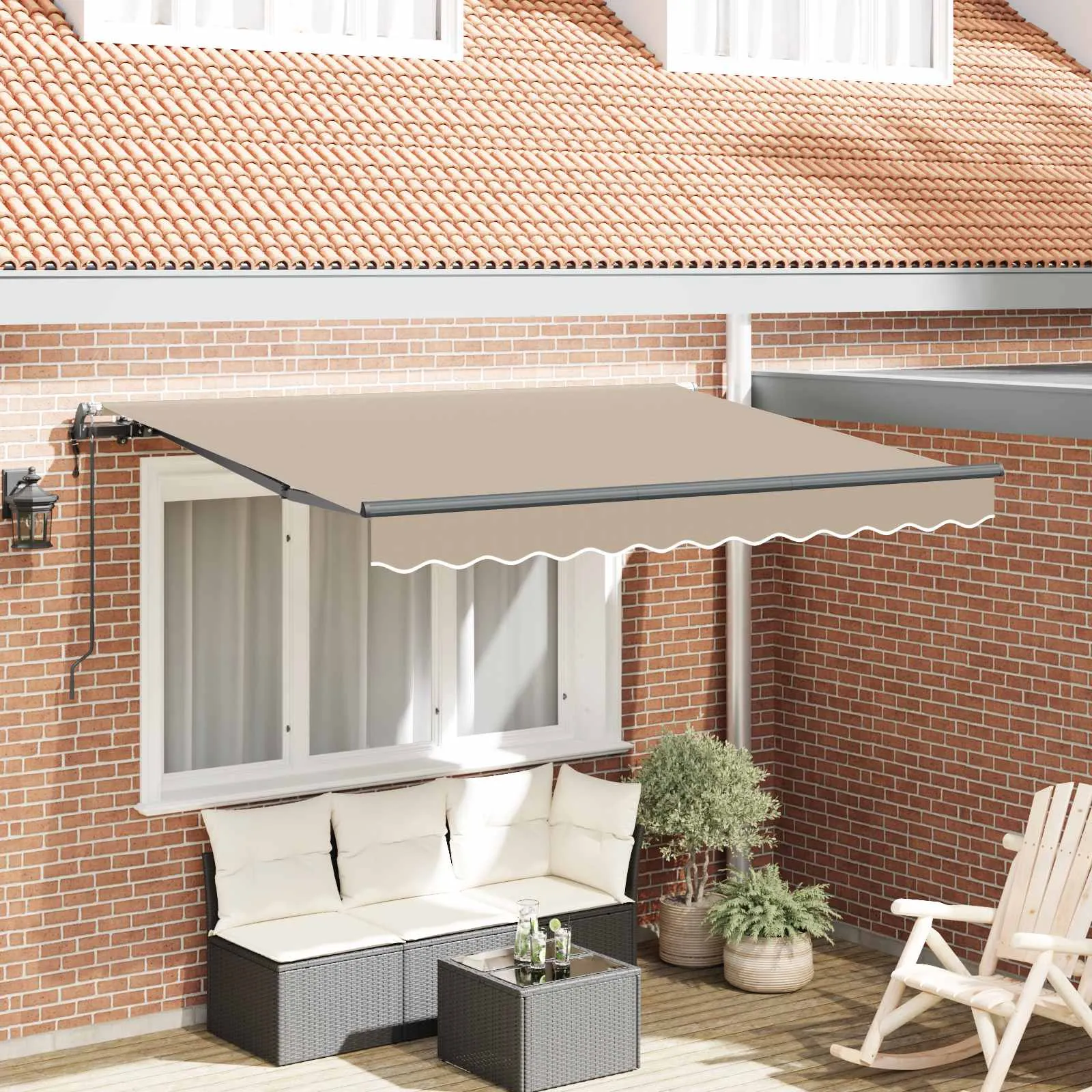 vidaXL Povlačivi tende Bež 350 x 200 cm tkanina - Venlo