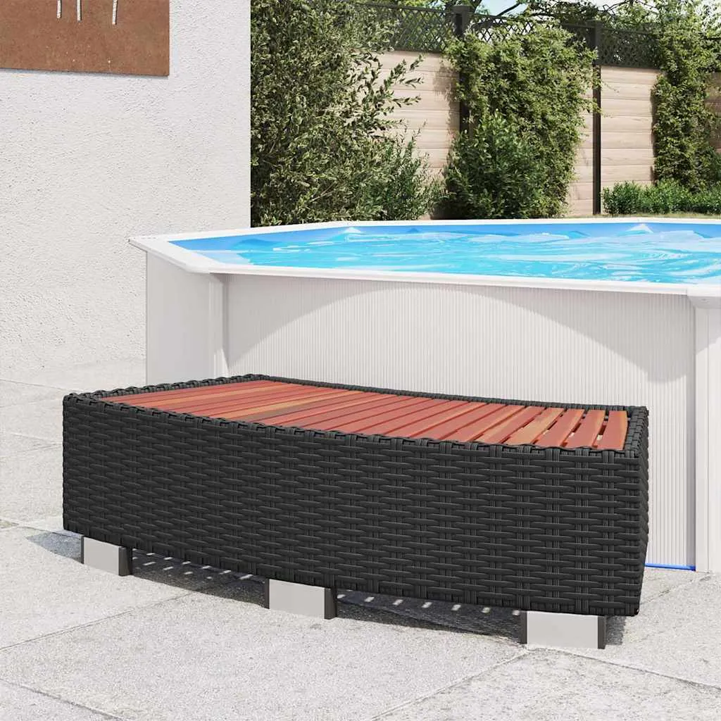 vidaXL Stepenica za vruću kupku od poliratana 92 x 45 x 25 cm crna - Venlo