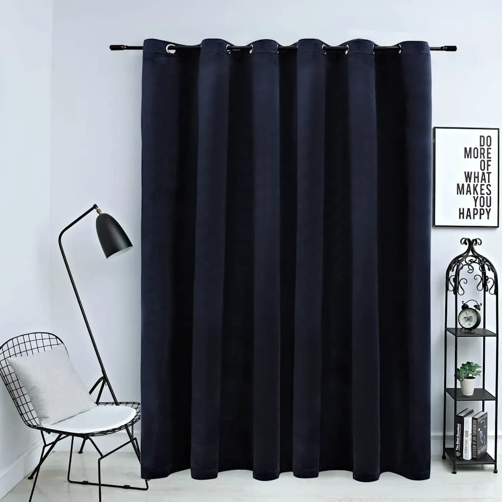 vidaXL Zavjesa za zamračivanje s prstenima baršunasta crna 290x245 cm - Venlo
