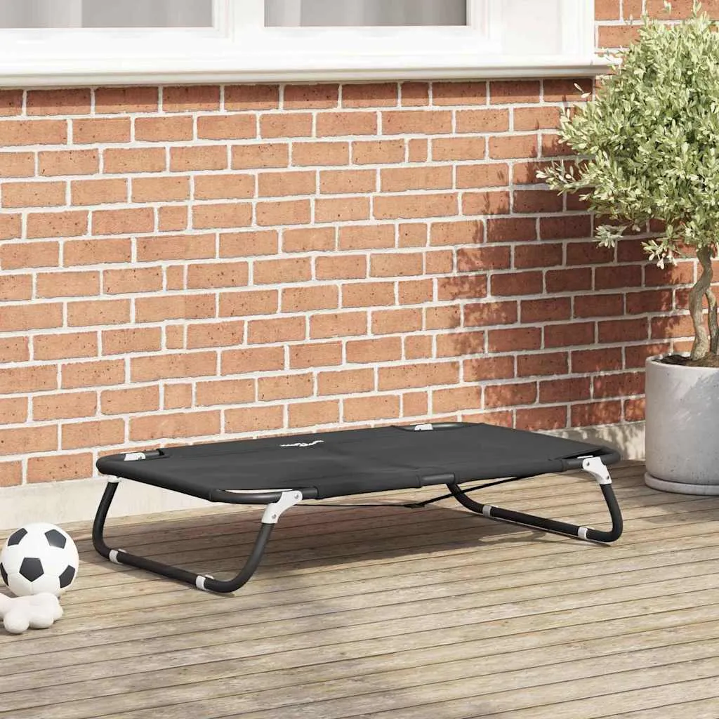 vidaxl krevet za psa 90 x 55 x 18 cm čelik crna - slika 1