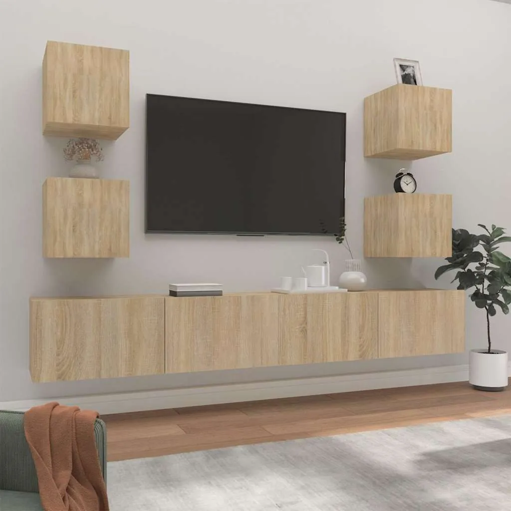 vidaxl 6-dijelni set tv ormarića boja hrasta sonome konstruirano drvo - slika 1