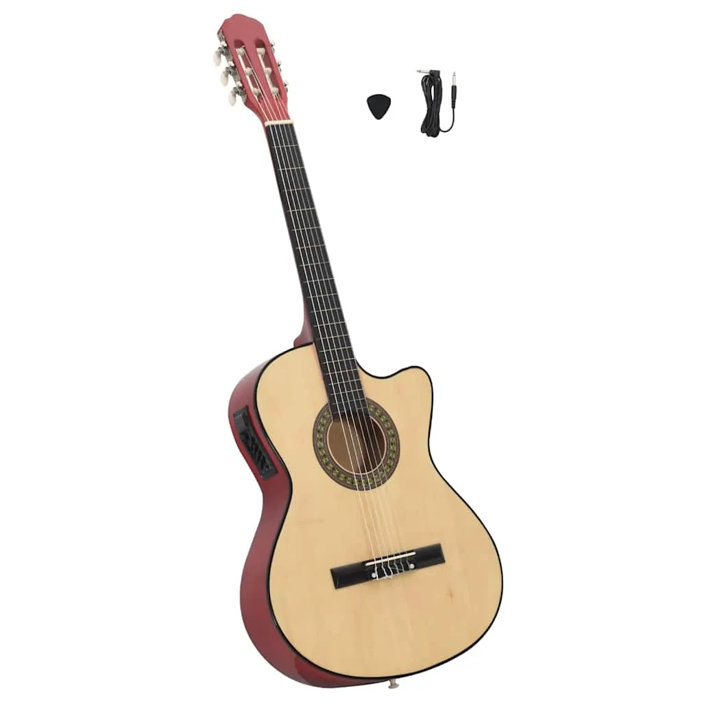 vidaxl klasična gitara western s prorezom, ujednačivačem i 6 žica - slika 1