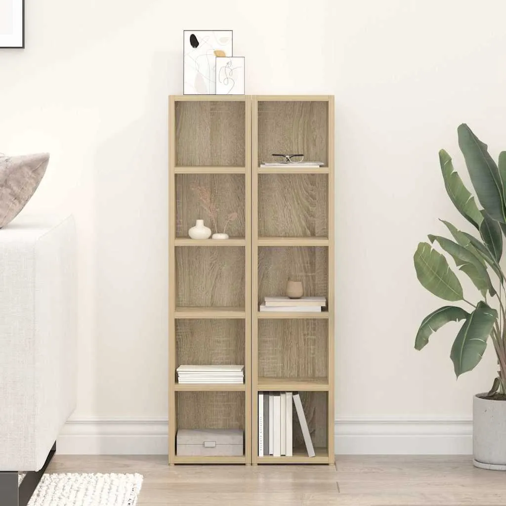 vidaXL Ormarići za CD-ove 2 kom boja hrasta 21x16x93,5 cm od iverice - Venlo