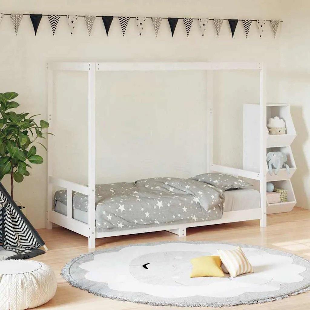 vidaXL Okvir za dječji krevet bijeli 80 x 160 cm od masivne borovine - Venlo