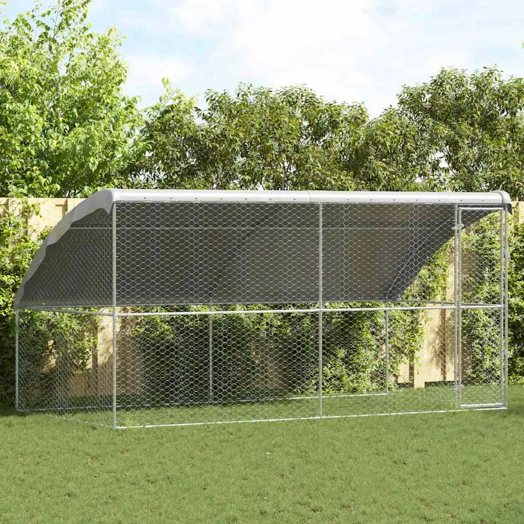 vidaXL Kućica za pse 2 kom. Srebrno 4 x 2 x 2 m Pocinčani čelik - Venlo