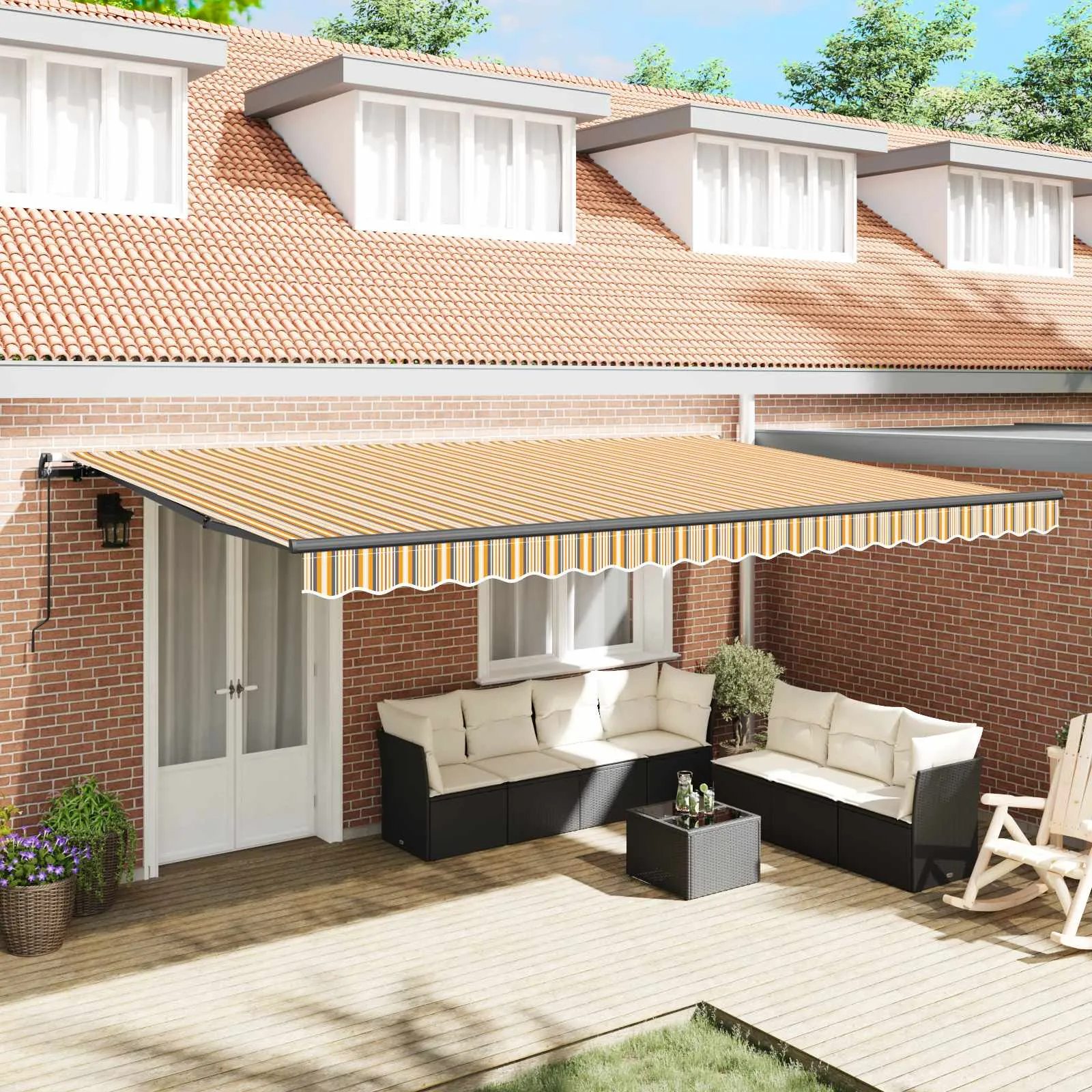 vidaXL Povlačivi tende Šareni 500 × 300 cm Poliester i aluminij - Venlo