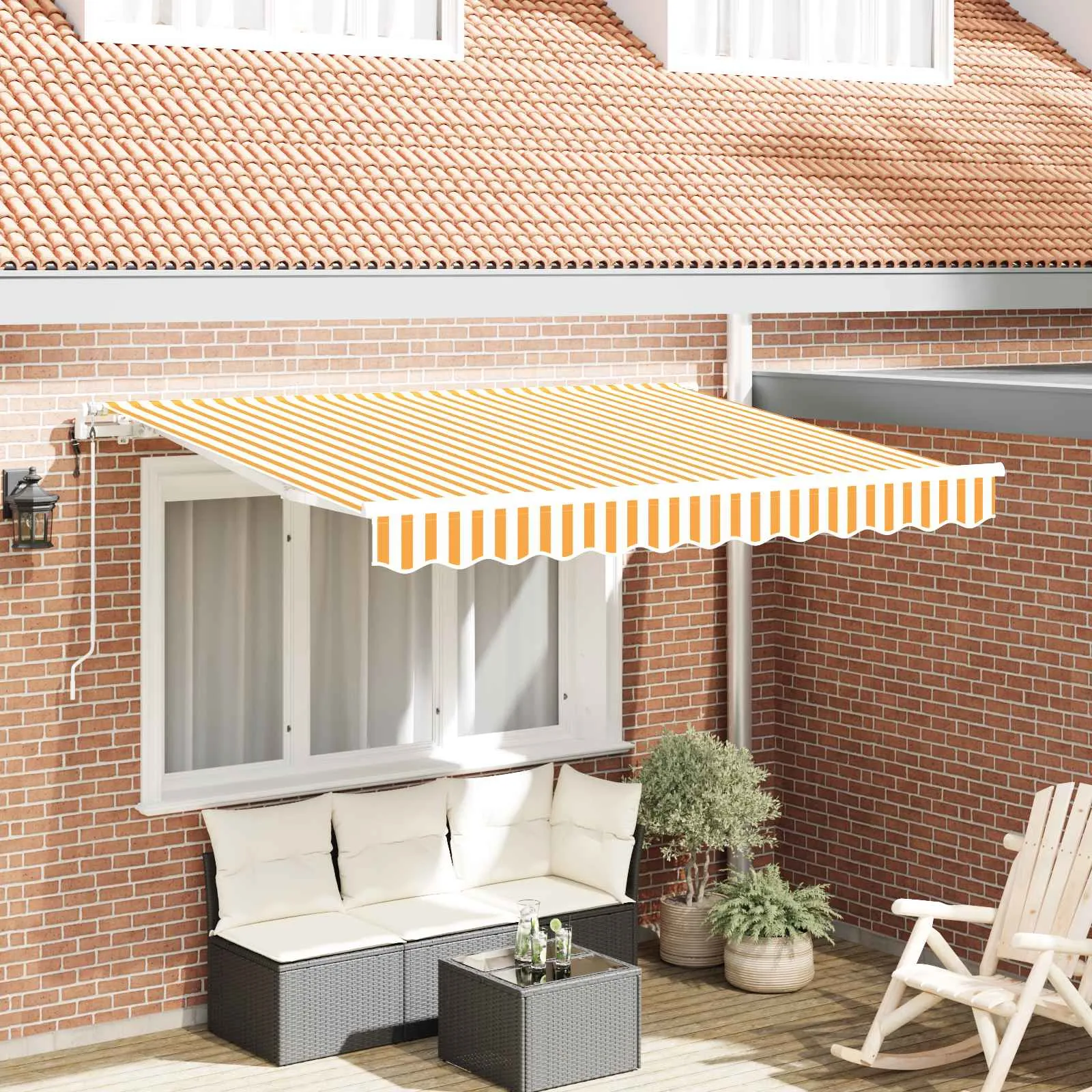 vidaXL Povlačivi tende Žuta 300 x 200 cm tkanina - Venlo