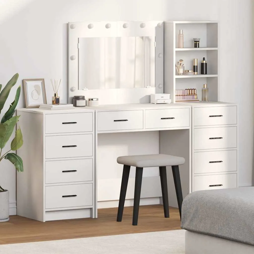 vidaXL Toaletni stol 3 kom. Bijelo 78,5 x 41 x 135 cm - Venlo