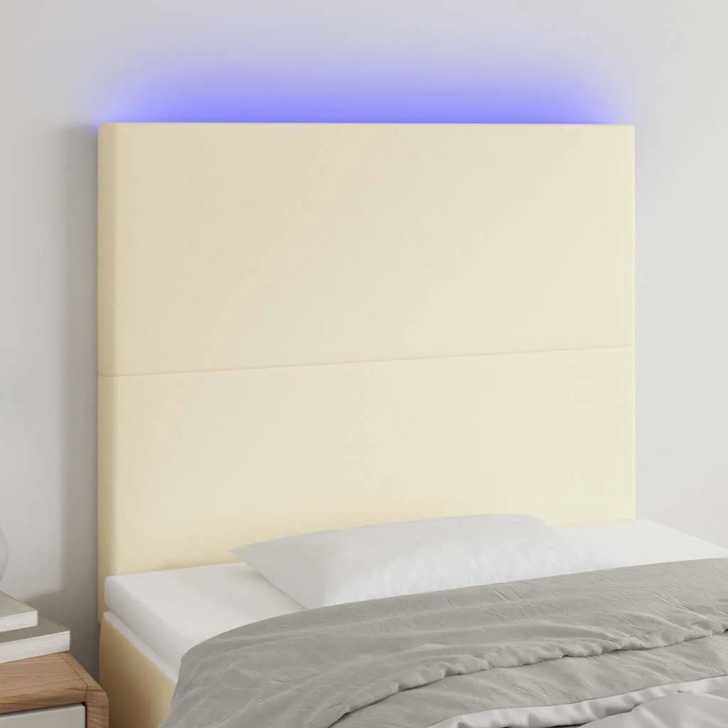 vidaXL LED uzglavlje krem 80x5x118/128 cm od umjetne kože - Venlo