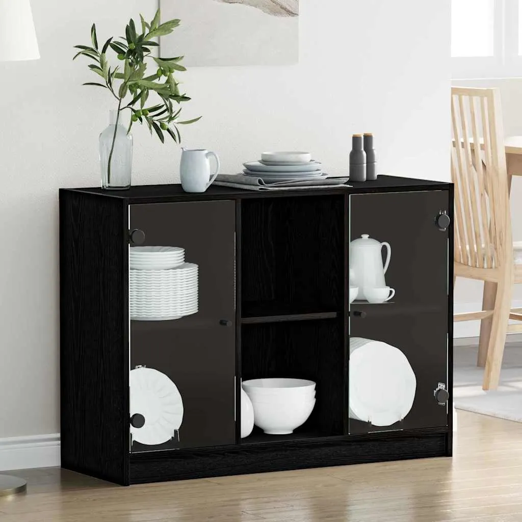 vidaXL Kreveta Crni hrast 100 x 37 x 75.5 cm - Venlo