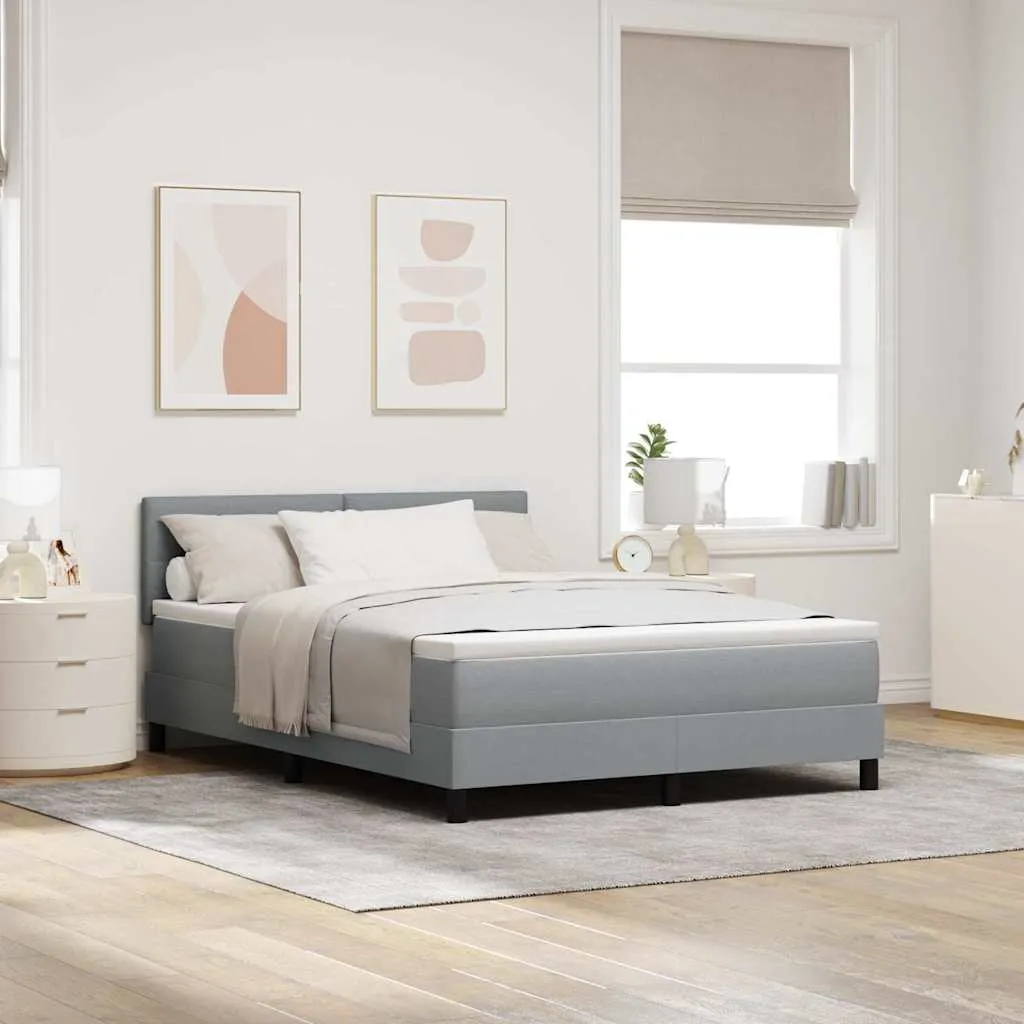 vidaXL Krevet s opruga kutije Svijetlo siva 140 x 200 cm tkanina - Venlo