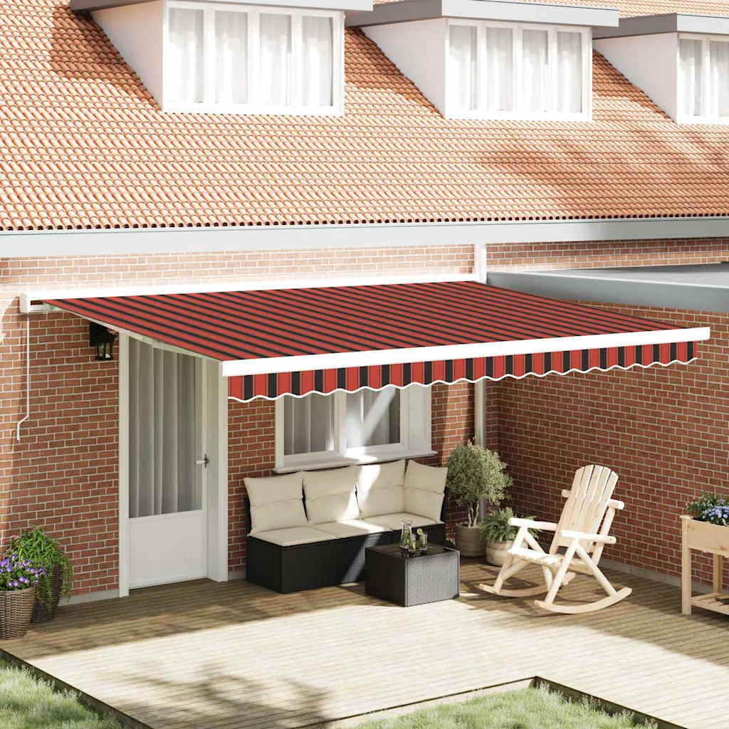 vidaXL Povlačivi tende Crvena i Crna 450 × 300 cm Platno i Aluminij - Venlo