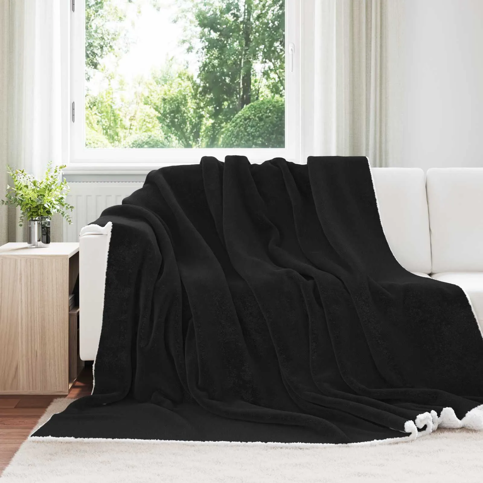 vidaXL Dekica Crna 220 x 240 cm 2.67 kg Runo - Venlo