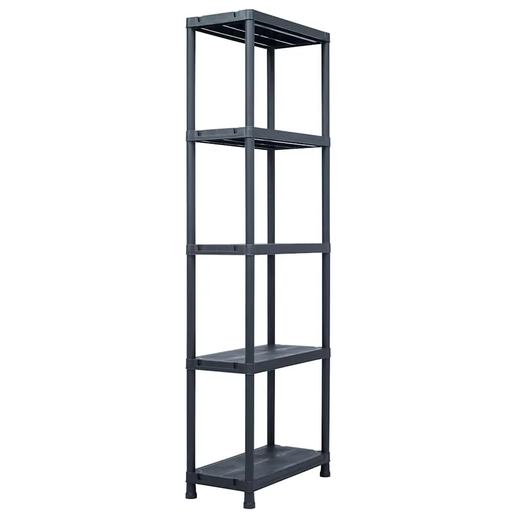 vidaxl stalak za pohranu crni 125 kg 60 x 30 x 180 cm plastični - slika 1
