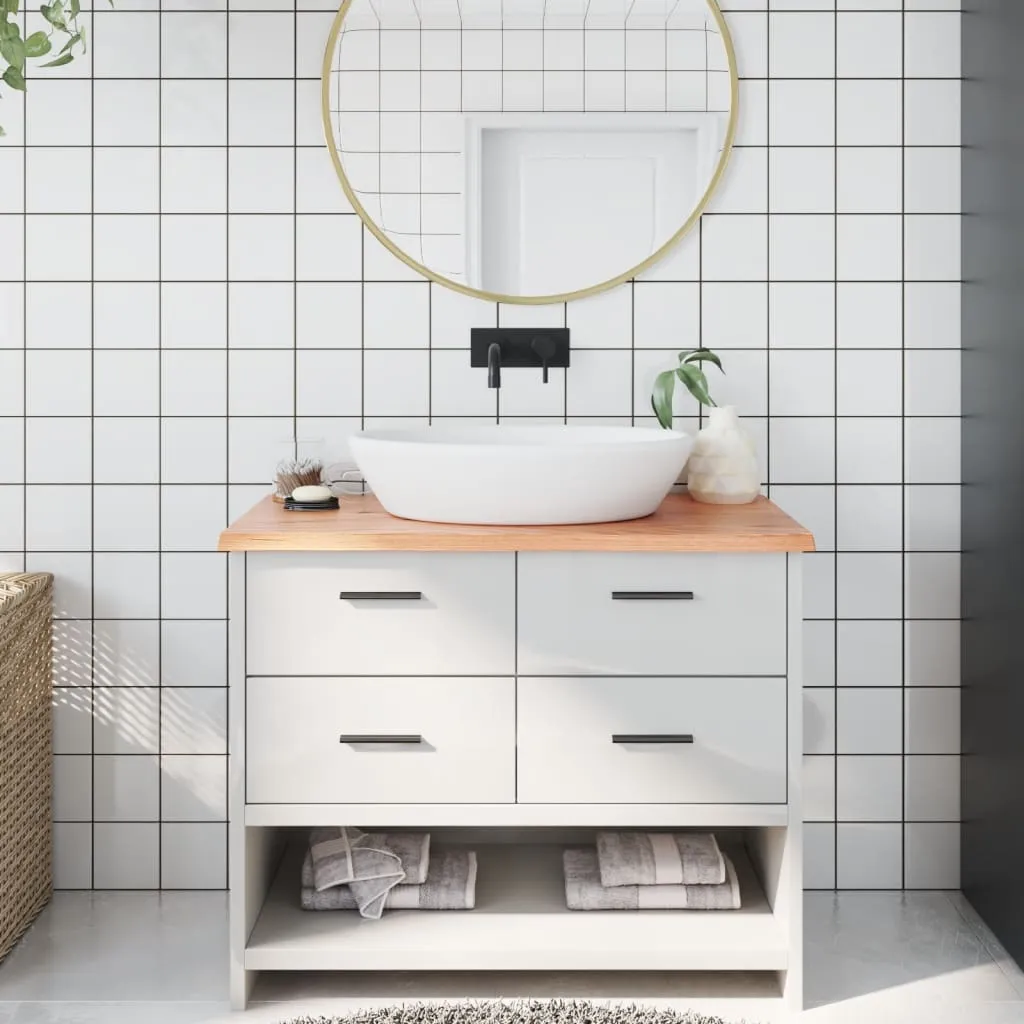vidaXL Kupaonska radna ploča svjetlosmeđa 100x50x2 cm tretirano drvo - Venlo
