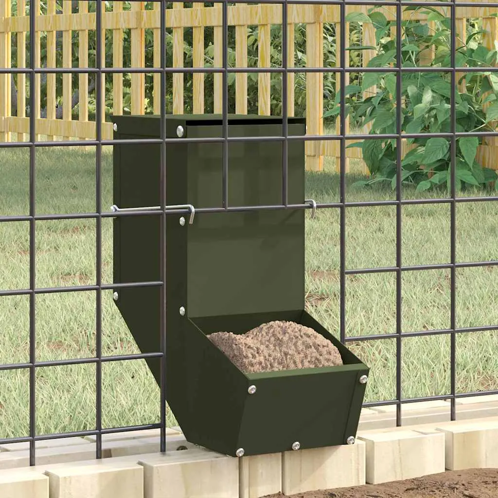 vidaxl hranilica za zečeve maslinasto zelena 12,5 x 26 x 28,5 cm 1 kg - slika 1