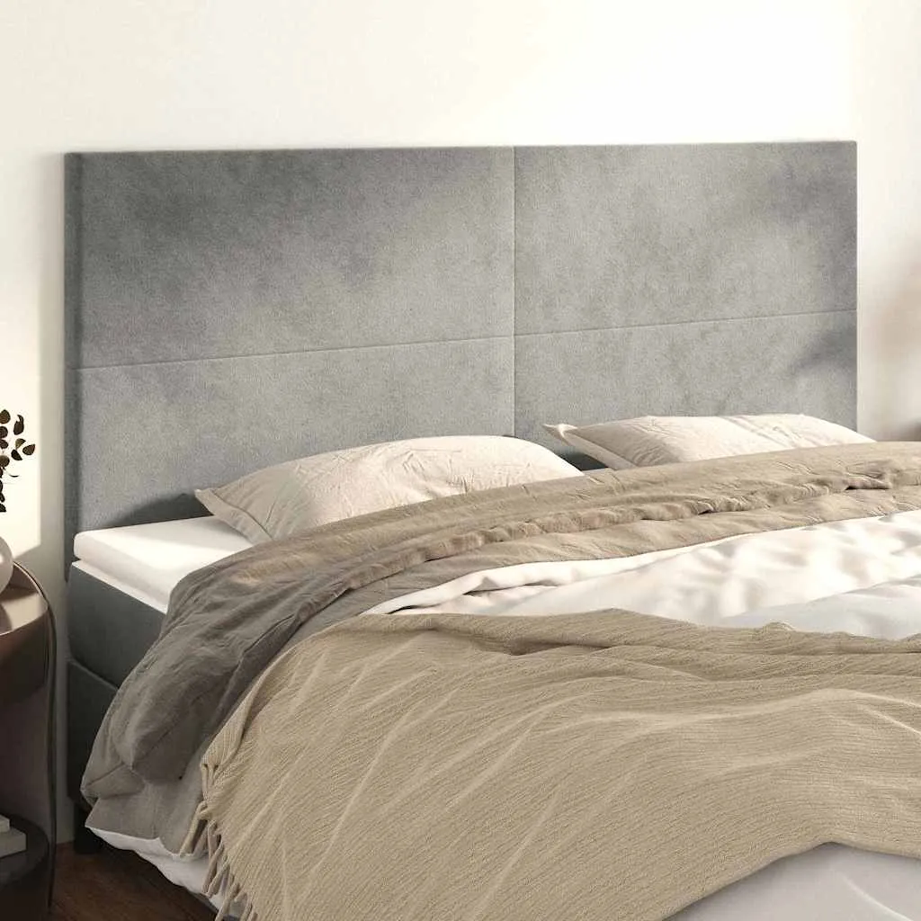 vidaXL Uzglavlje svijetlosivo 180x5x118/128 cm baršunasto - Venlo