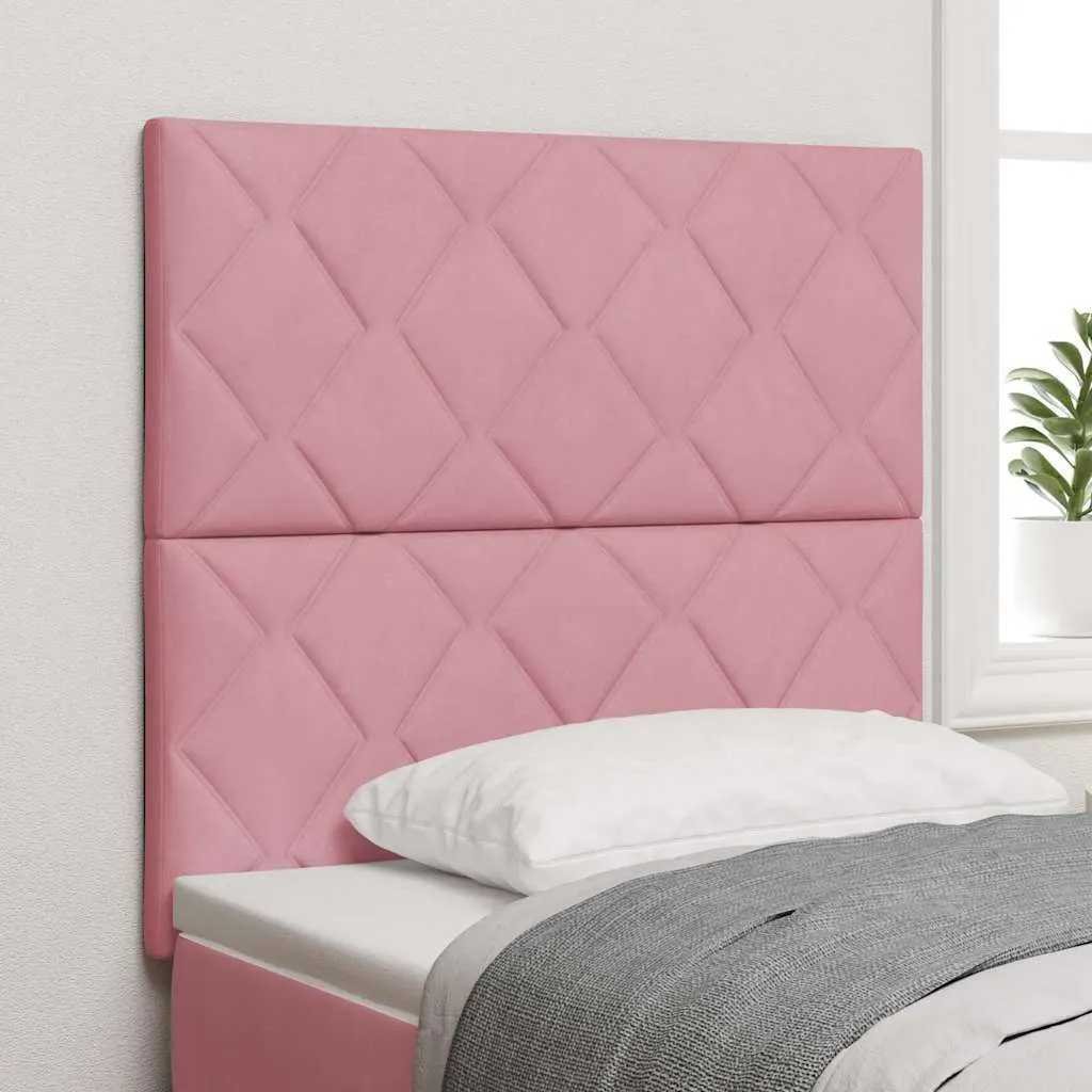 vidaXL LED glava kreveta Ružičasta 90 cm Baršun - Venlo