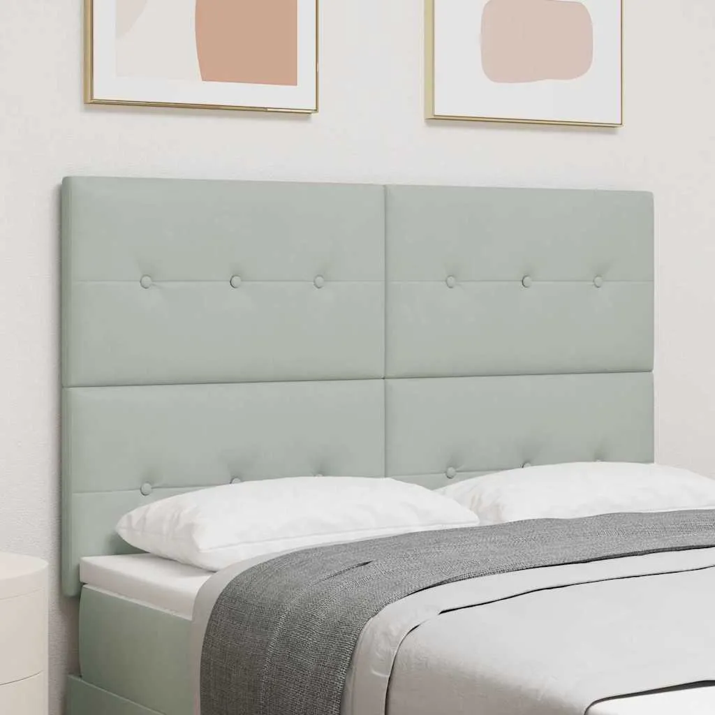 vidaXL LED glava kreveta s LED trakama Svijetlo siva 160 cm Baršun - Venlo