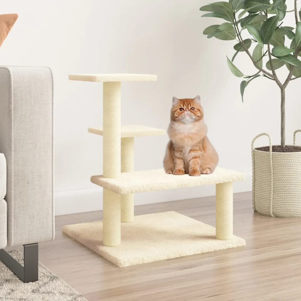 vidaXL Penjalica za mačke sa stupovima za grebanje krem 61 cm - Venlo